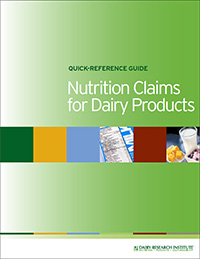 nutrition claims for dairy products